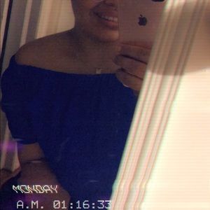 Off the shoulder sheer material shirt!